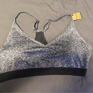 PINK Victoria's Secret Black and Gray Sports Bra